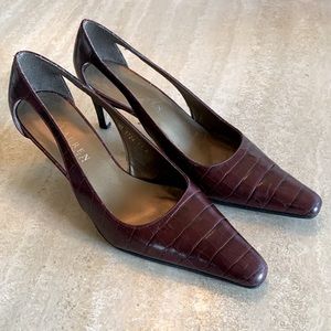 🎉HP🎉 LAUREN RALPH LAUREN Beautiful leather pumps Croc-embossed, 3” heel 11 EUC